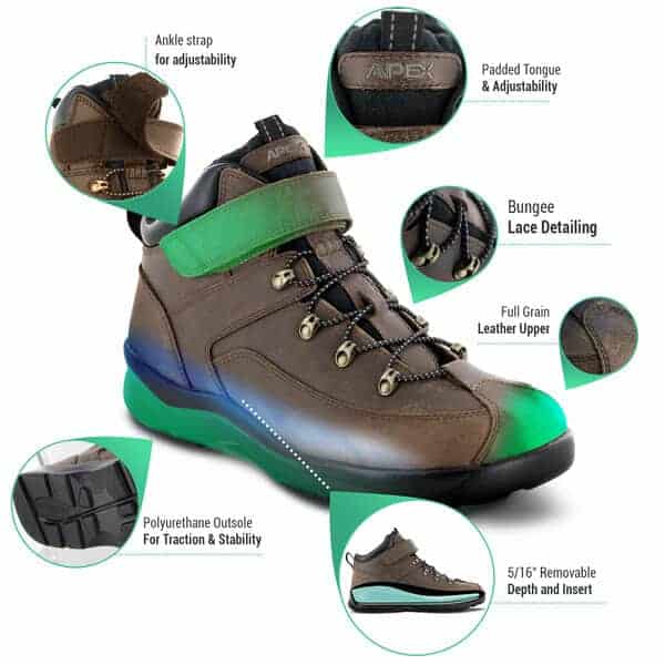 Apex Foot Ariya Hiking Boots for men with neuropathy and diabetes