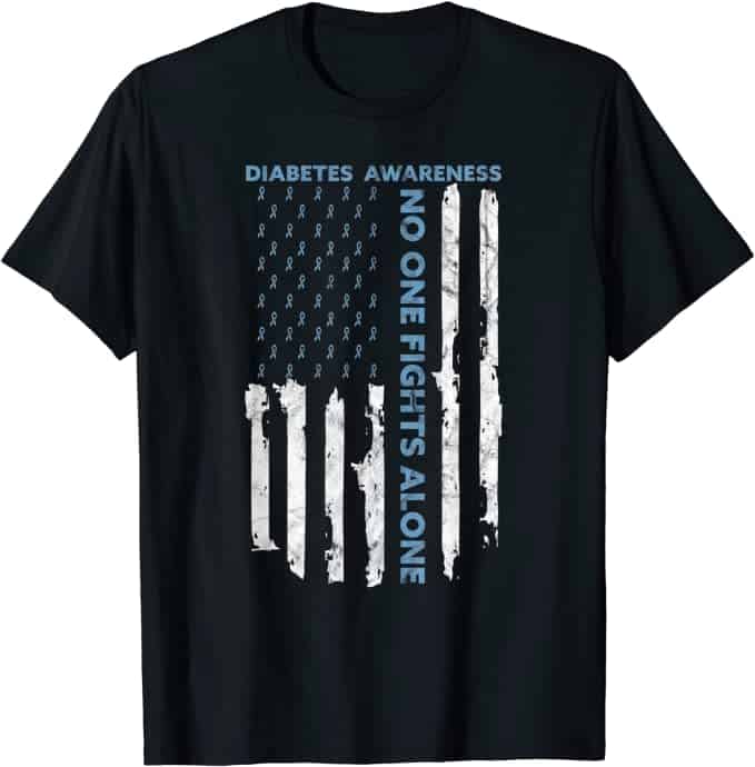 Diabetes Awareness No one fights alone American flag shirt