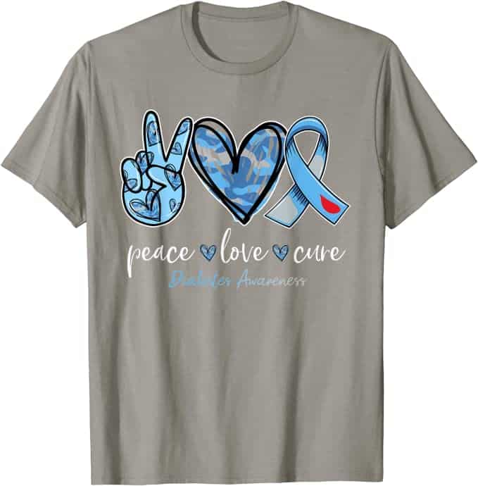 Peace Love and Cure Diabetes Shirt